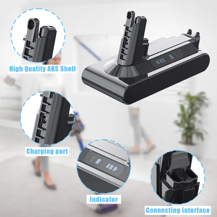 Batterie compatible Dyson V10 Absolute (V10) – 25,2 V 6000 mAh Li-ion 2 Batterie compatible Dyson V10 Absolute (V10) – 25,2 V 6000 mAh Li-ion – Image 2