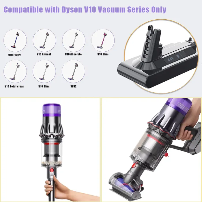 Batterie compatible Dyson V10 Absolute (V10) – 25,2 V 6000 mAh Li-ion 3 Batterie compatible Dyson V10 Absolute (V10) – 25,2 V 6000 mAh Li-ion – Image 3